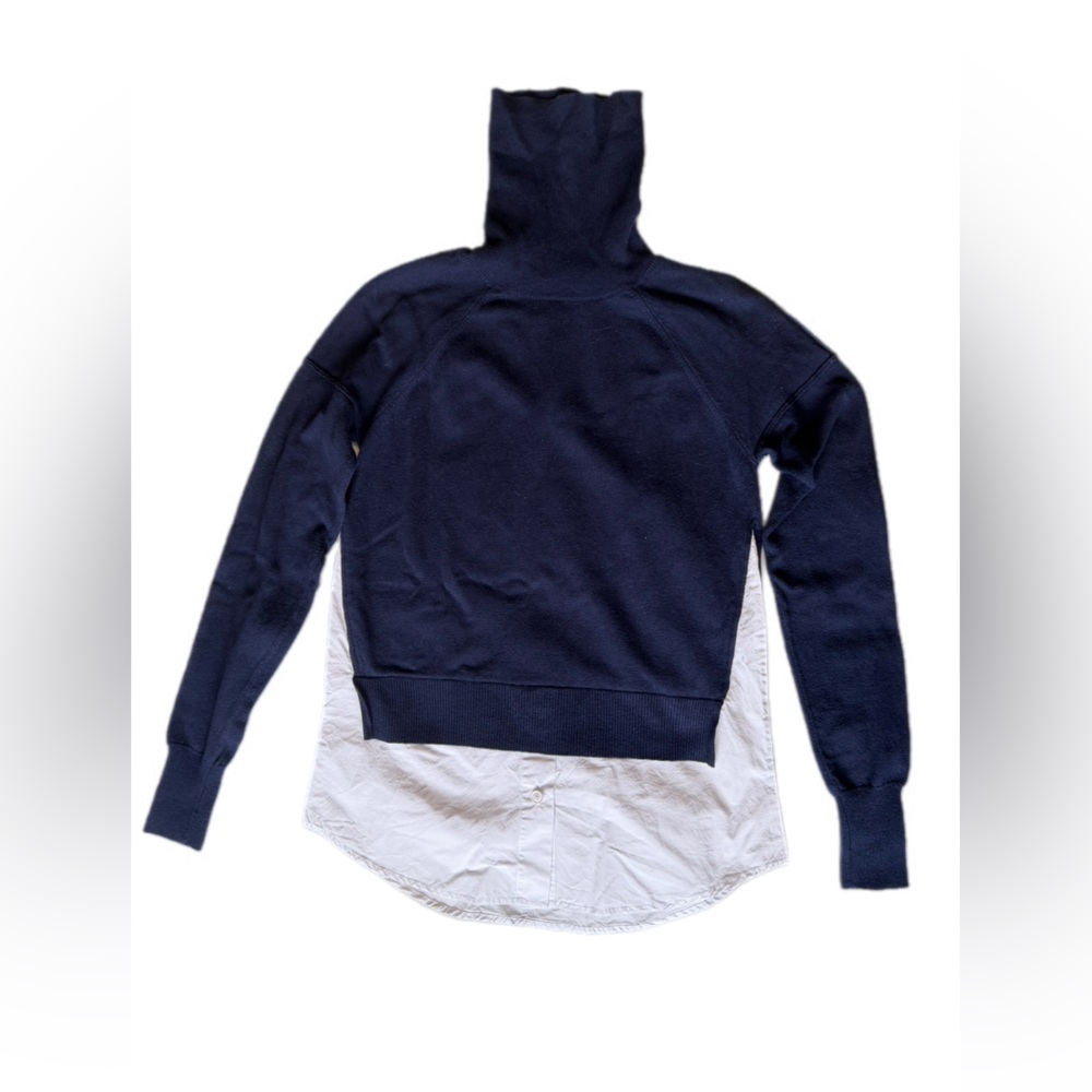 KF/KaufmanFranco navy knit inset sweater XS. NWOT - Picture 6 of 16